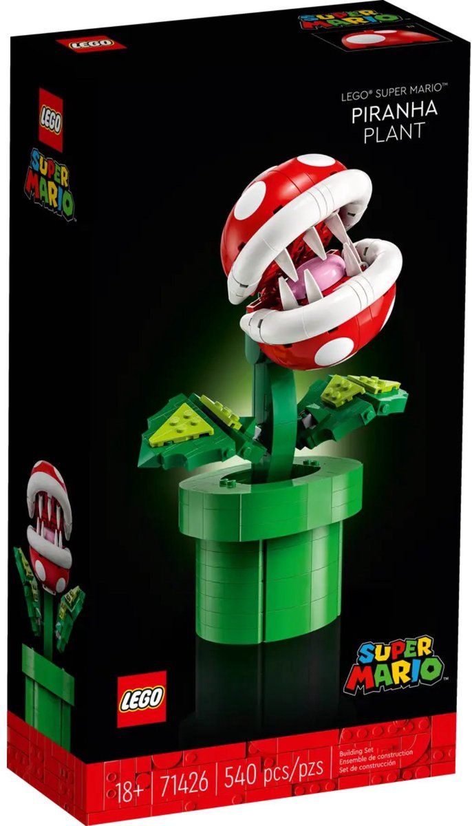 LEGO Super Mario Piranha Plant - Bouwbaar displaymodel - 540 onderdelen - ca. 23 cm hoog