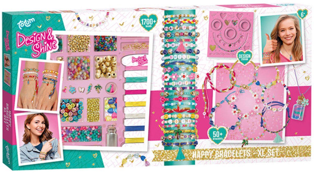 Totum Happy Bracelets Xl - Knutselset Armbandjes Maken - 1700 Kralen Voor 50 Armbandjes