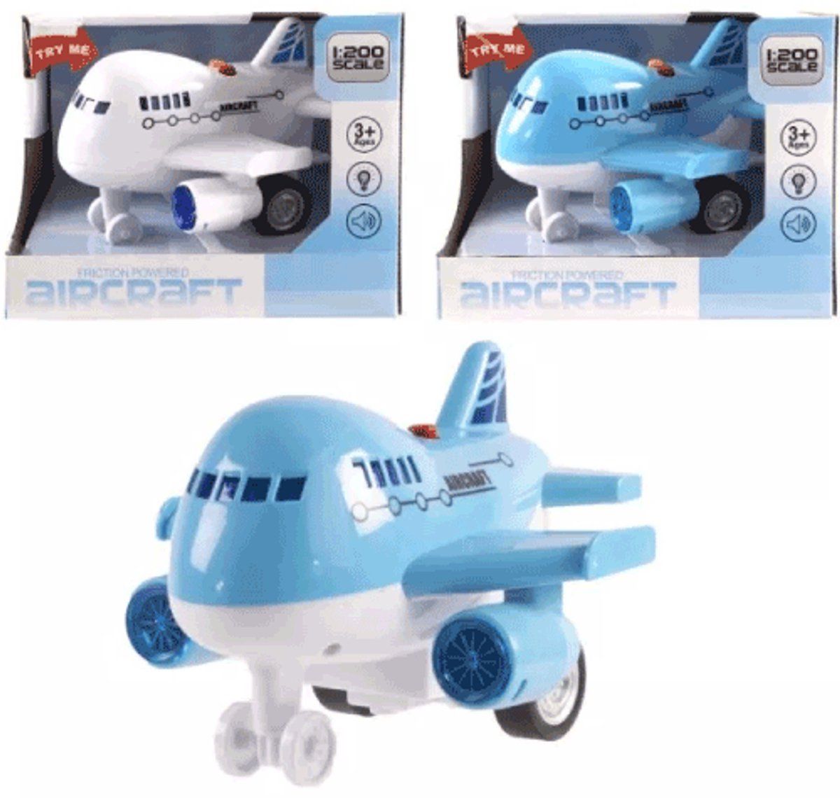 Kids Fun Vliegtuig - Speelgoed Met Licht En Geluid - 14 Cm