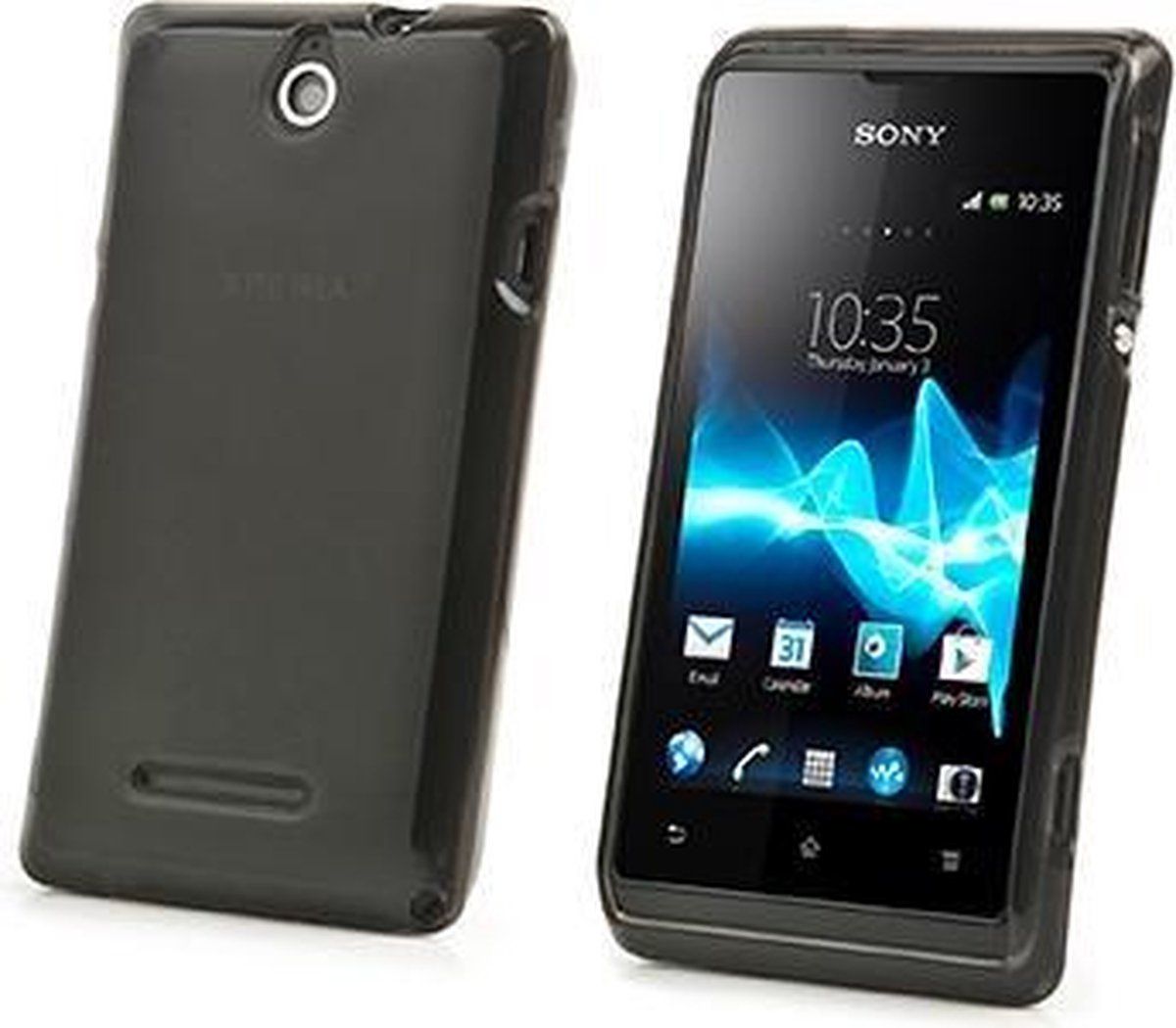 Muvit Zwart Xperia E - Minigel Case - Siliconen