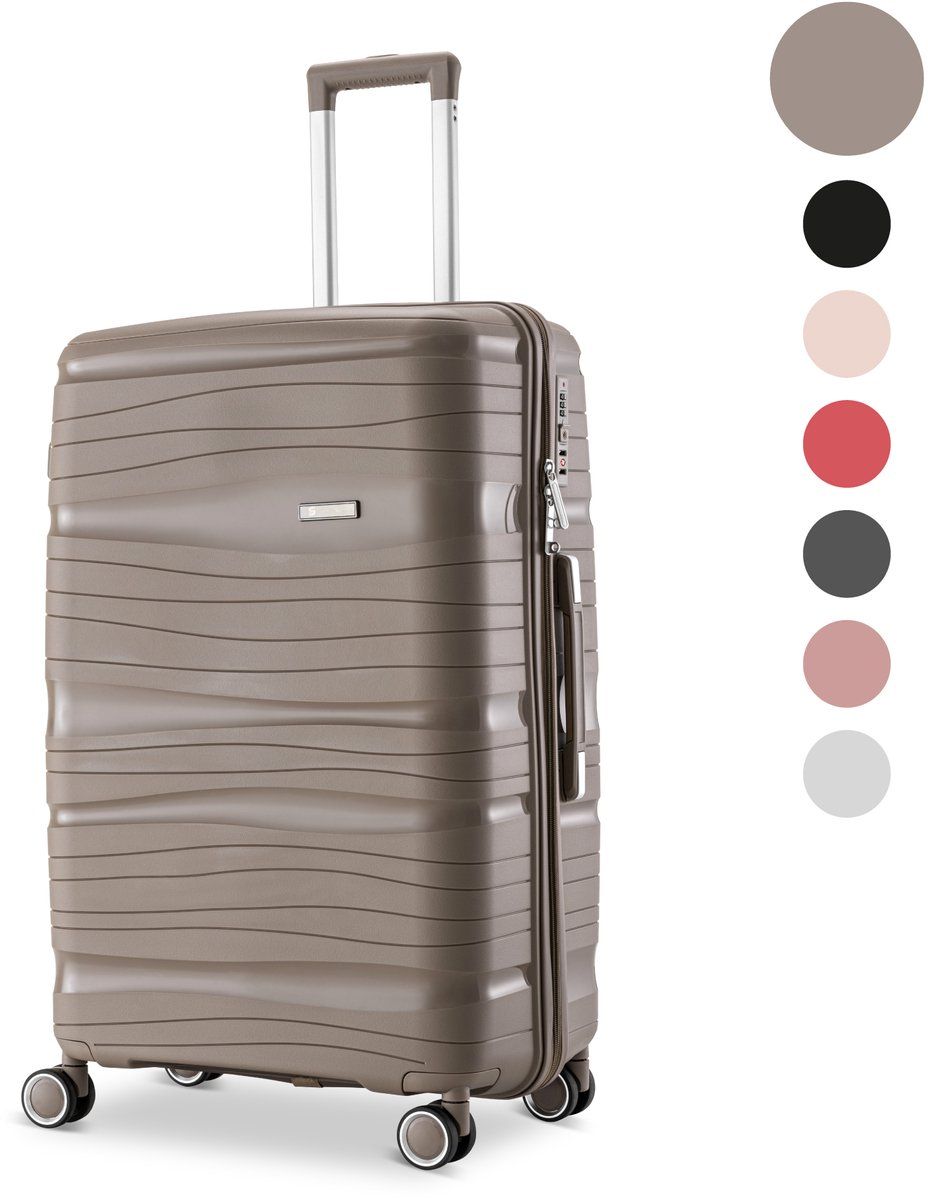 SKYCASES Travel One - 24-inch Medium Reiskoffer - Lichtgewicht 68L Waterdicht Cijferslot Champagne
