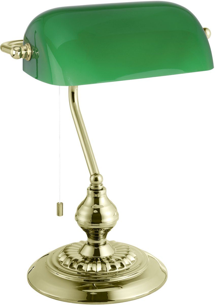 EGLO Banker - Bureaulamp - E27 - 39 cm - Goud/Groen