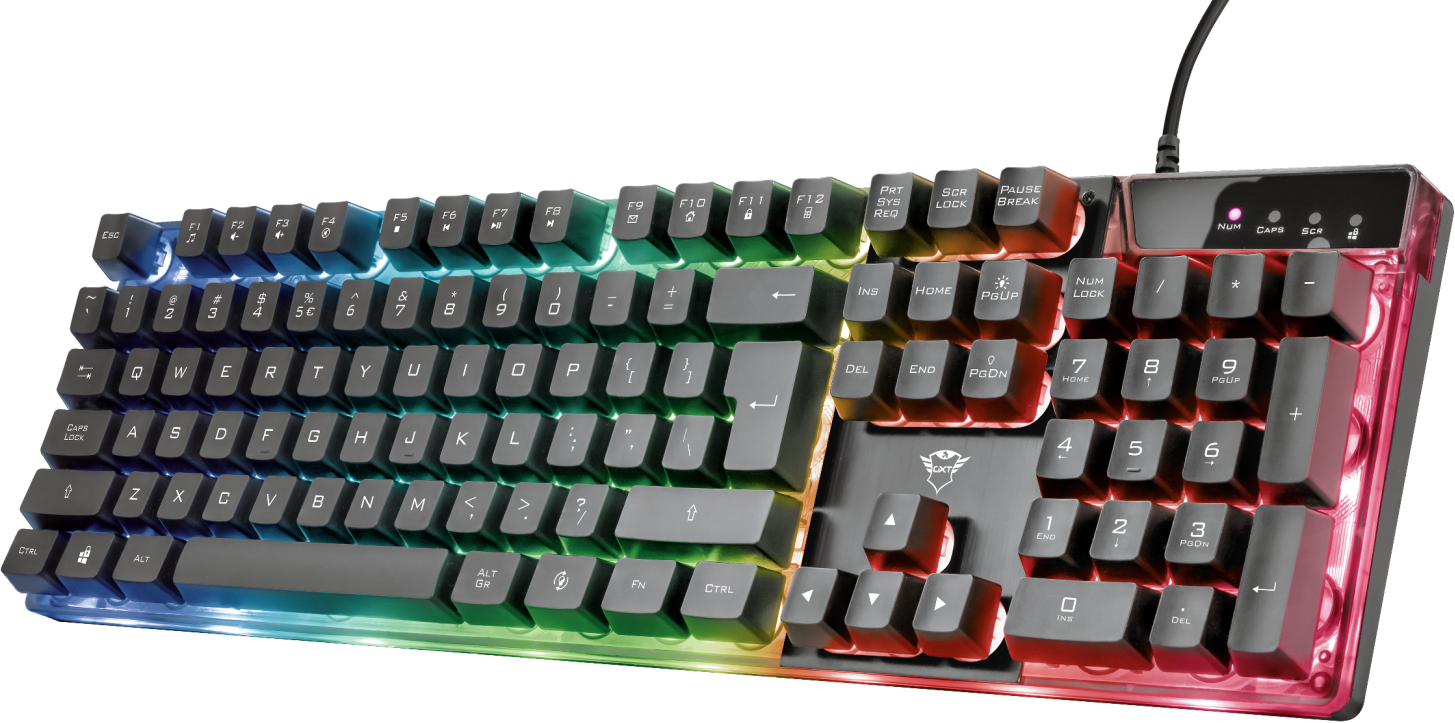 Trust GXT 835 Azor - Toetsenbord - Anti-ghosting - RGB verlichting