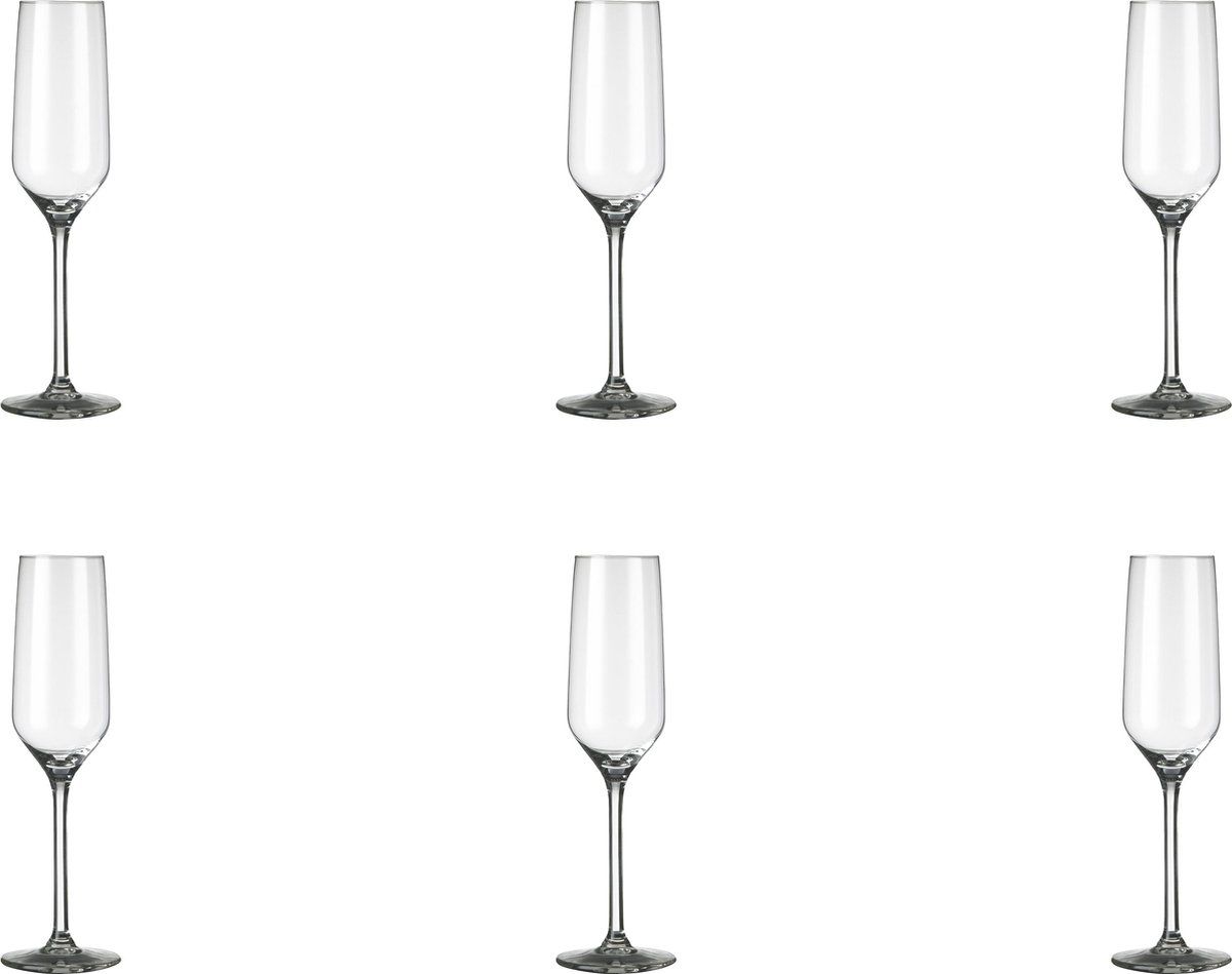 Royal Leerdam Carre - Champagneflute 22 Cl - Elegant Ontwerp - Set Van 5 (5 Stuks)