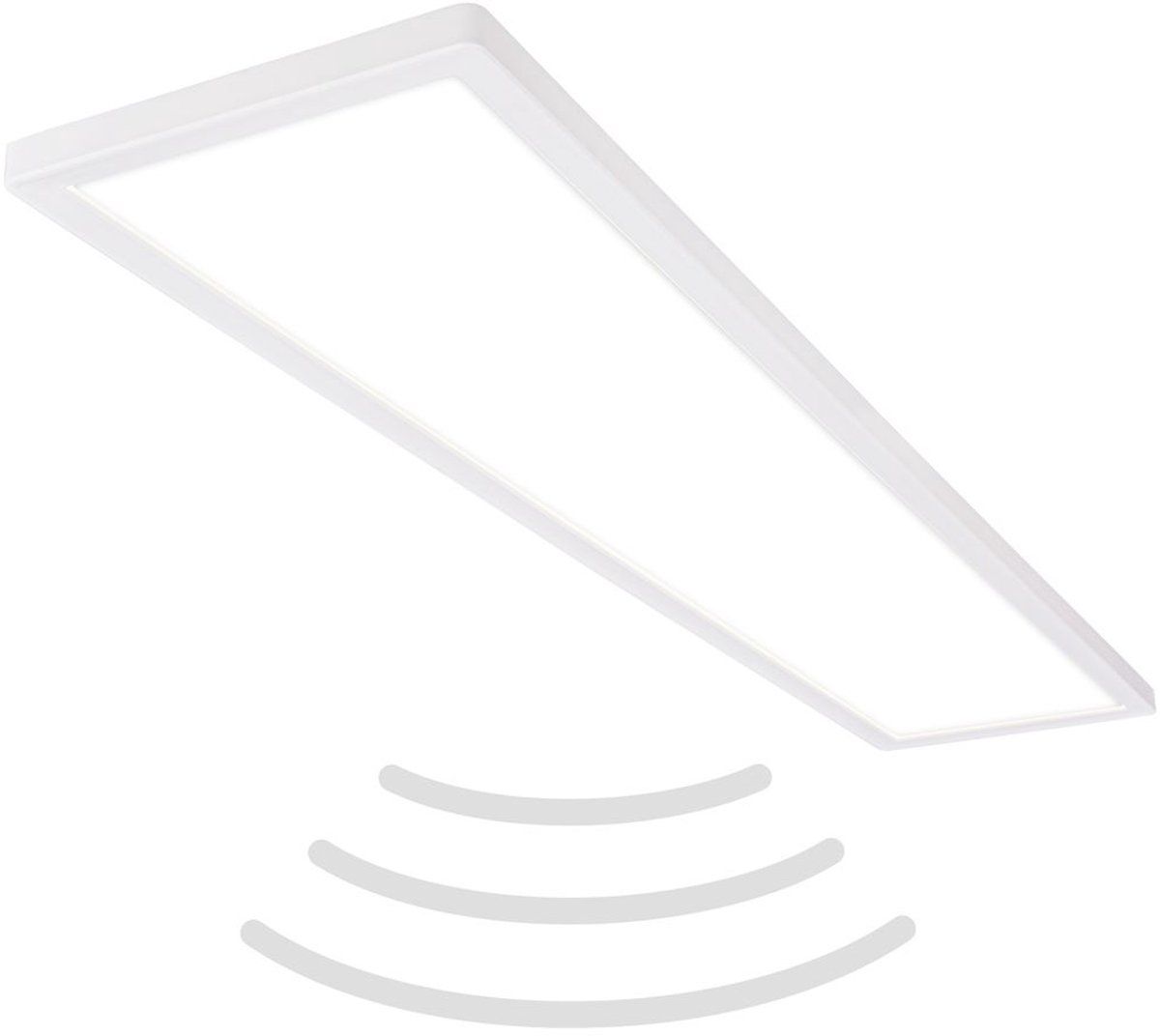 B.K.Licht Move - Led Plafondlamp - IP44 - Met Bewegingsmelder - 98 X 20 X 3 Cm - Wit