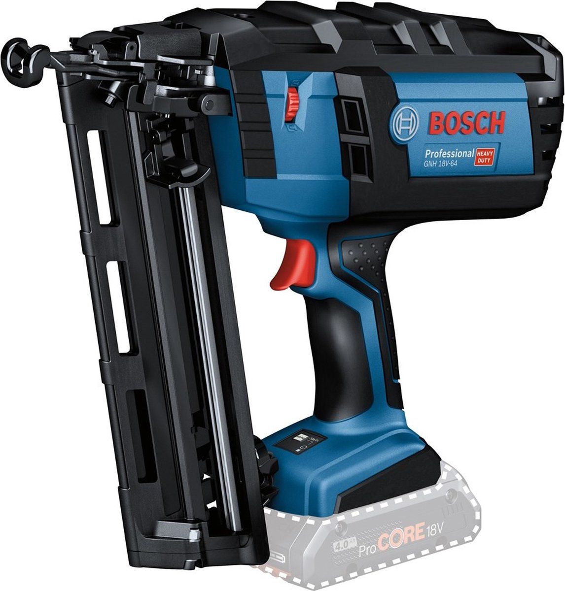 Bosch GNH 18V-64 Professional - Accu-afwerkspijkerpistool - 32-64 mm spijkerlengte - 1,6 mm spijker-Ø