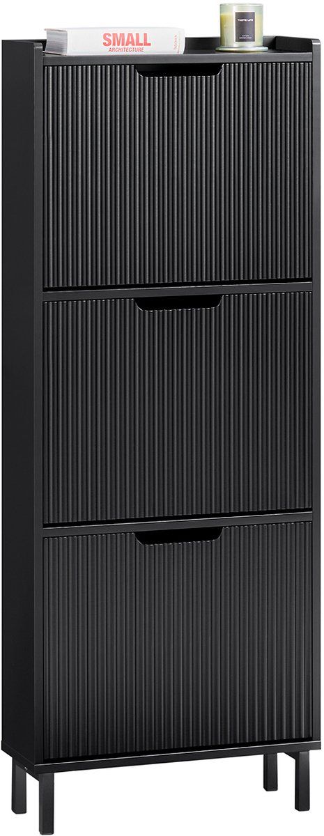 SoBuy FSR177-H-Sch - Schoenenkast - 6 Planken - Zwart