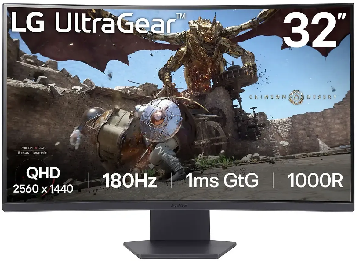 Lg Zwart 32Gs60qc - Gaming Monitor - Qhd 2560X1440 180Hz