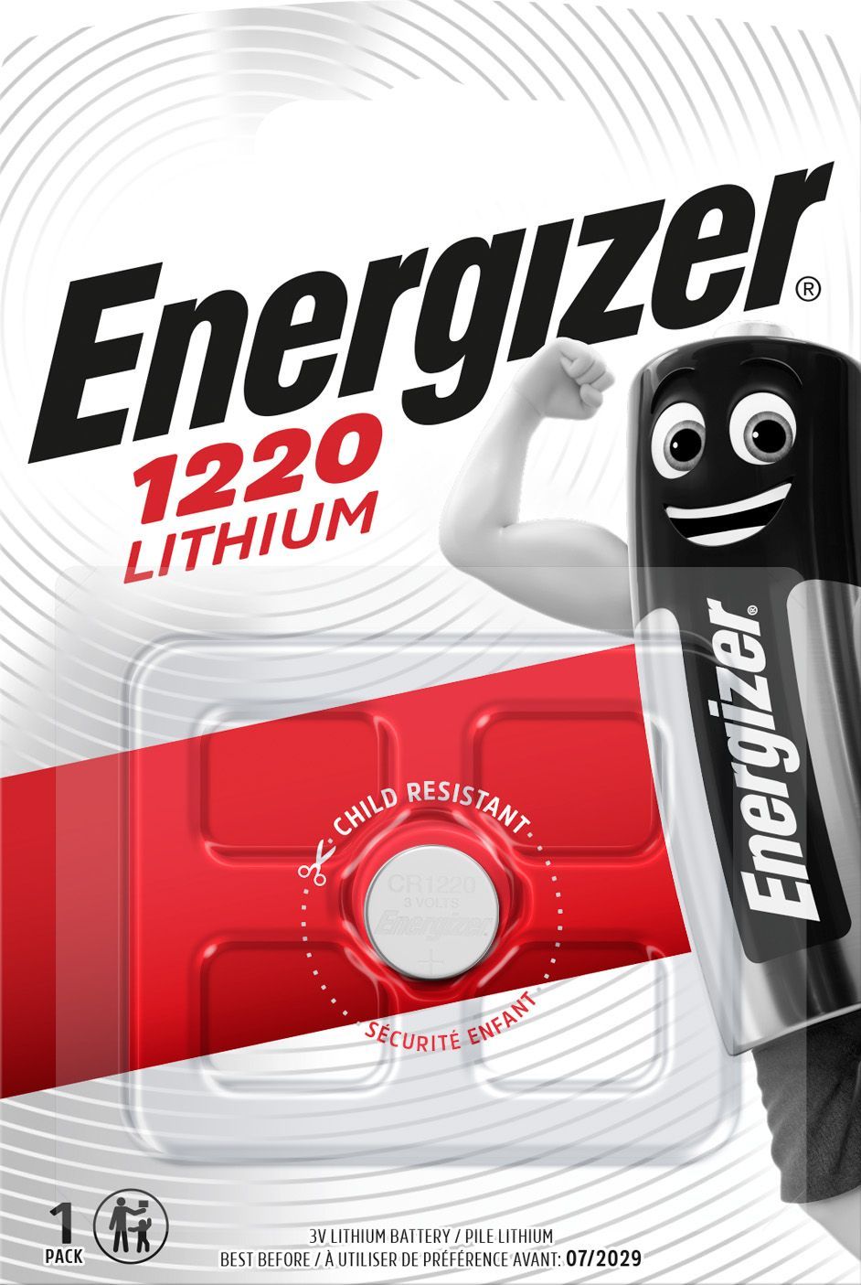 Energizer CR1220 - Lithium Button Cell - 3V voor elektronica (1-Pack)