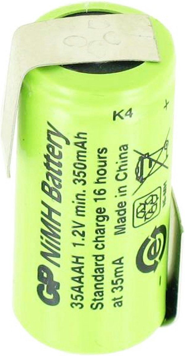 GP GP35AAAH oplaadbare batterij NiMH maat 1/2AAA met Z-vormige soldeerlip, maar vergelijkbare levering