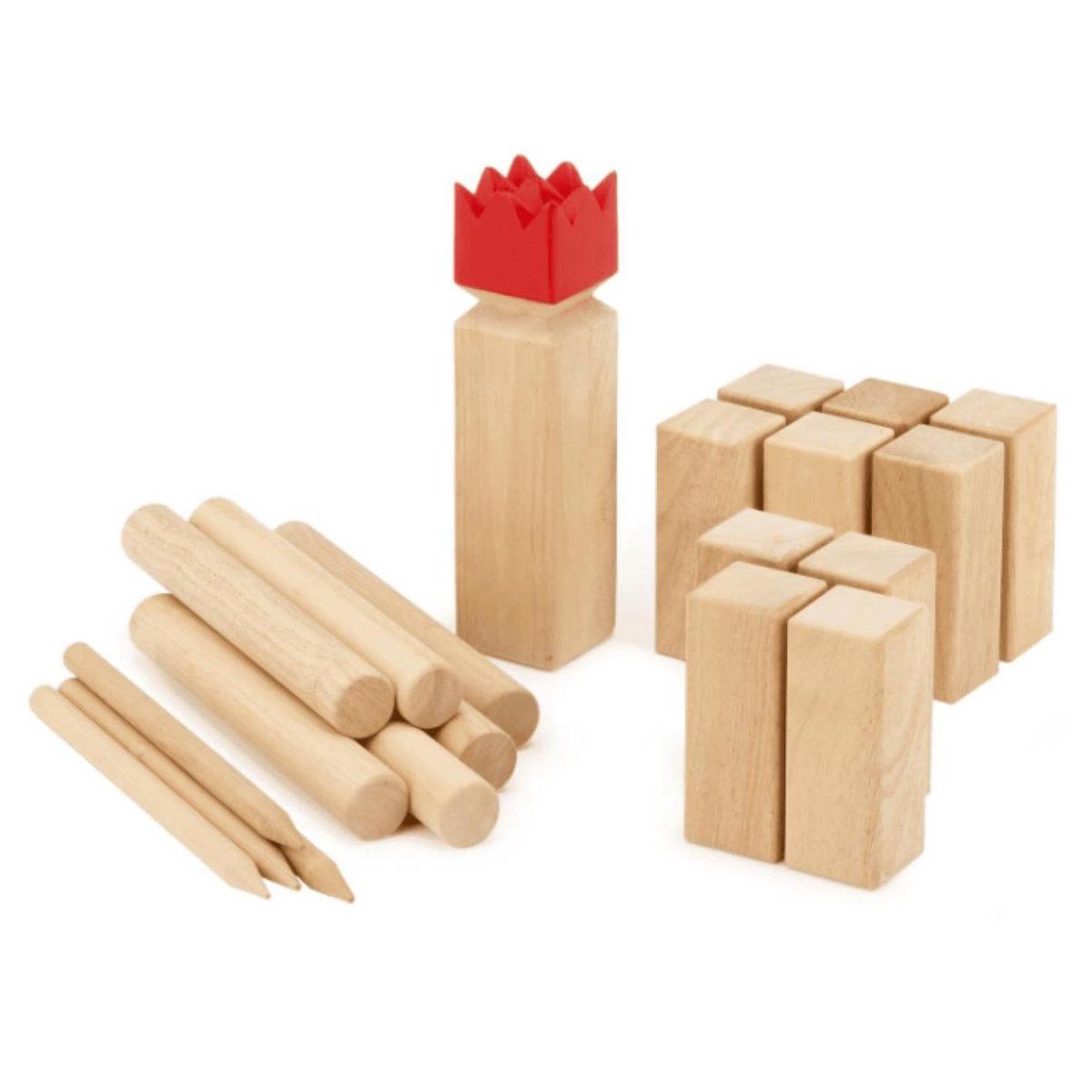 Bex Sport Semi Pro Family Kubb - Berkenhout - 1 Koning 10 torens 6 werpstokken