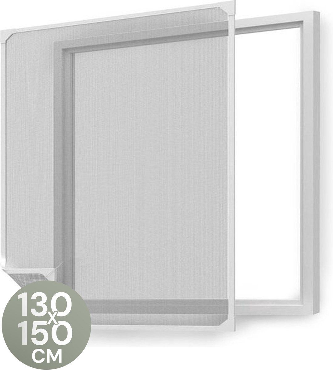 O'Daddy® Magnetische Raamhor - 130x150 Cm - Aanpasbaar Vliegengaas Met Witte Rand En Zwart Gaas