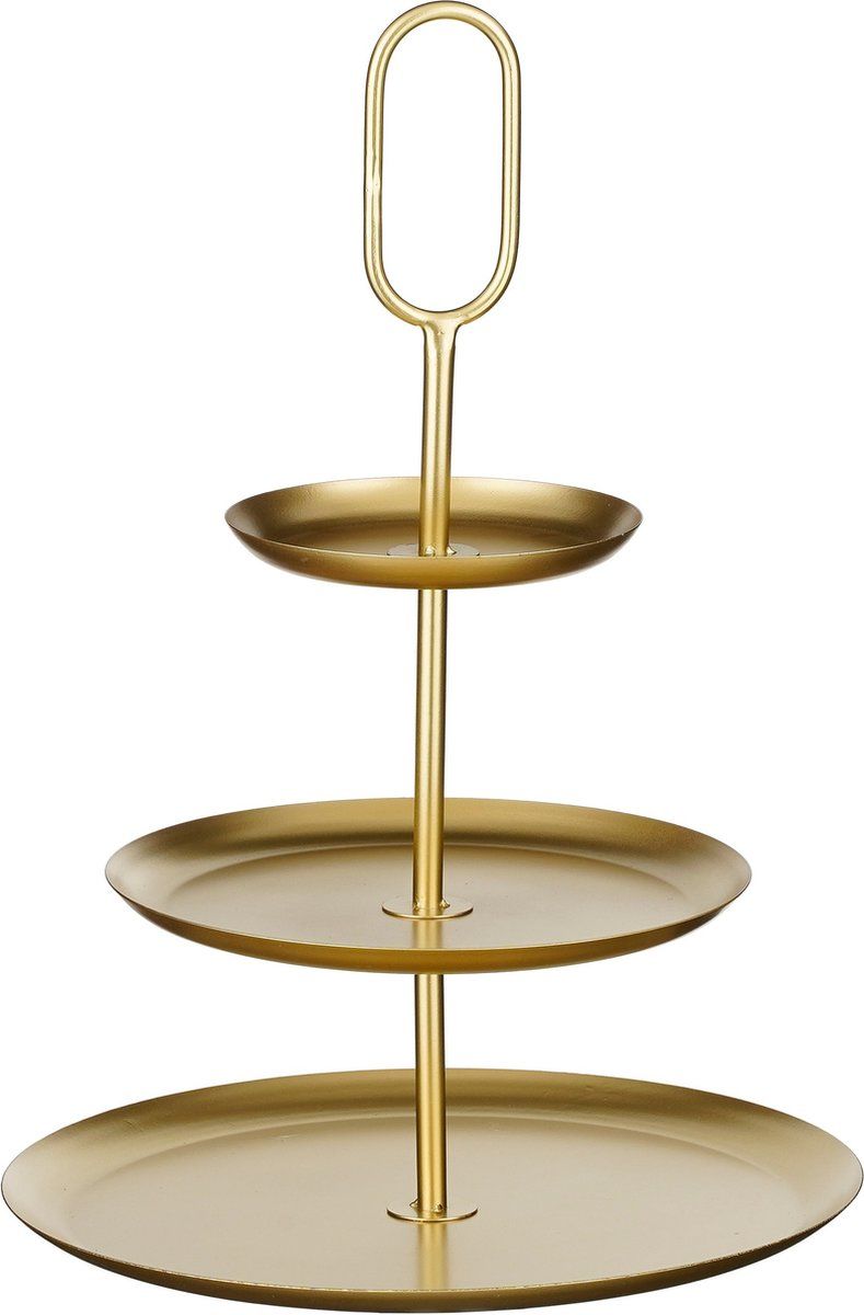 Mica Decorations Rama Etagere 3 Laags - L38 X B38 X H55 Cm - Metaal - Goud