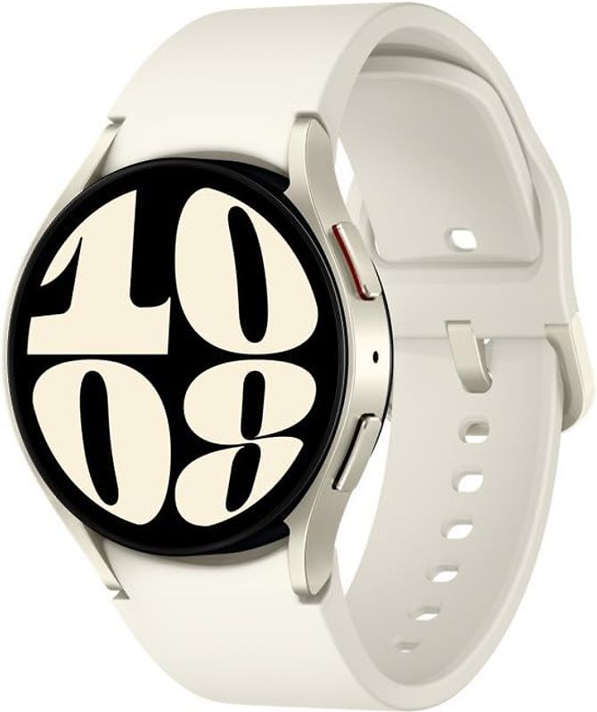 Samsung Galaxy Watch6 40 mm aluminium kast goud op sportbandje S/M cream - wifi +4G