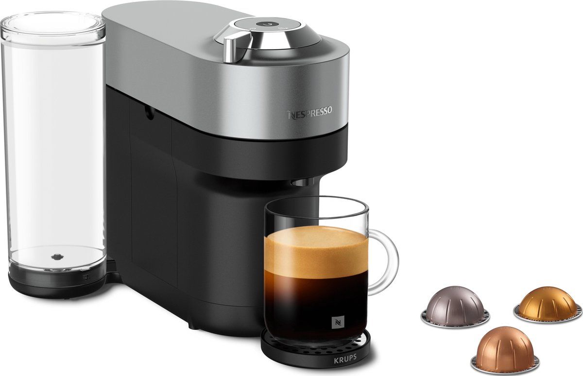 Krups Nespresso Vertuo Pop+ XN930T - Koffiecupmachine - 6 Kopgroottes - Zwart