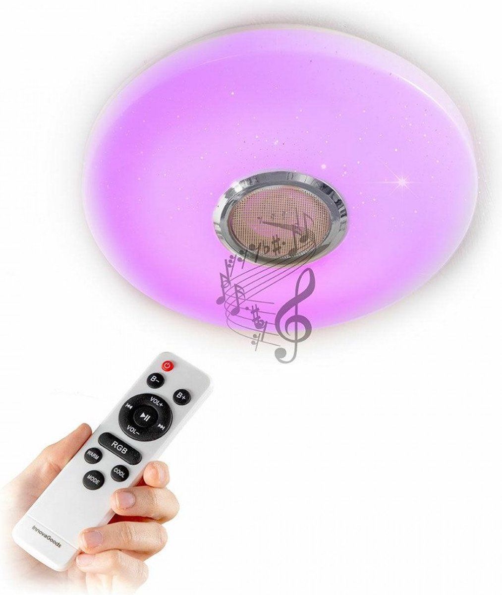 Innovagoods Plafondlamp Led - Ingebouwde Speakers - 15 Lichtinstellingen - Wit
