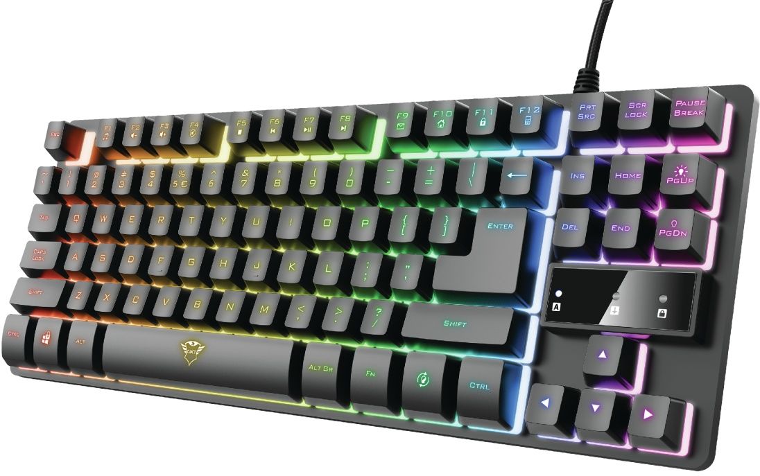Trust Zwart Gxt 833 Thado - Tkl Gamingtoetsenbord - Meerkleurige Led-Verlichting