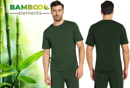Bamboo Elements T Shirt Heren - Regular Fit - Ademend En Hypoallergeen - Groen