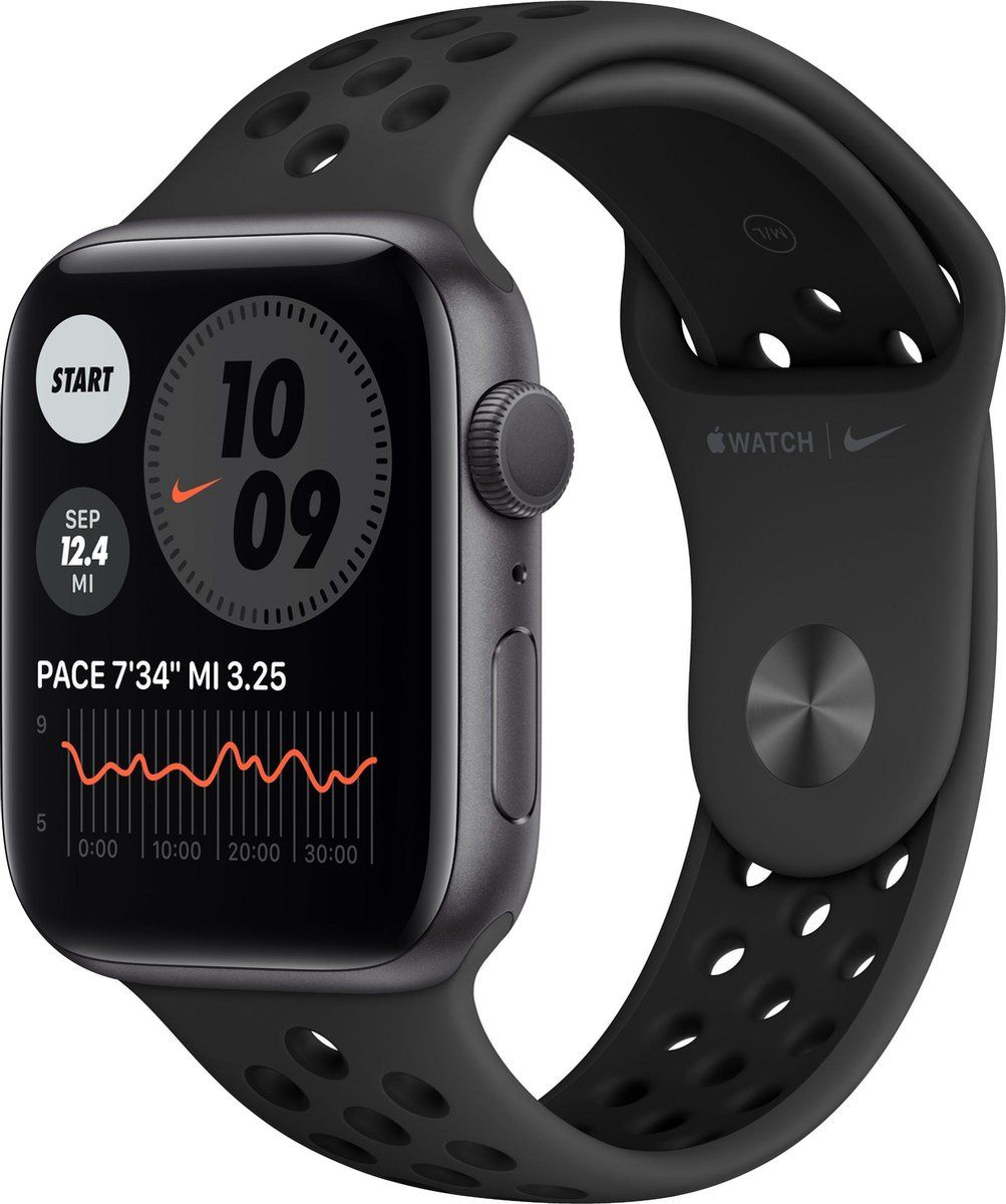 Apple Watch Series 6 Nike - Smartwatch - Zuurstofmeting ECG - Grijs (Zwart)