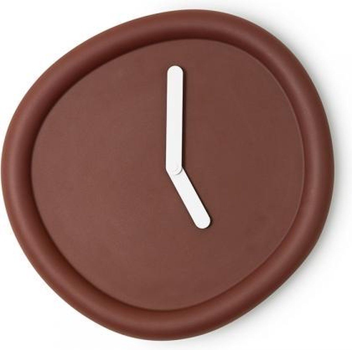Ronde Klok Dieprood / Round Clock Deepred - Design klok Werkwaardig