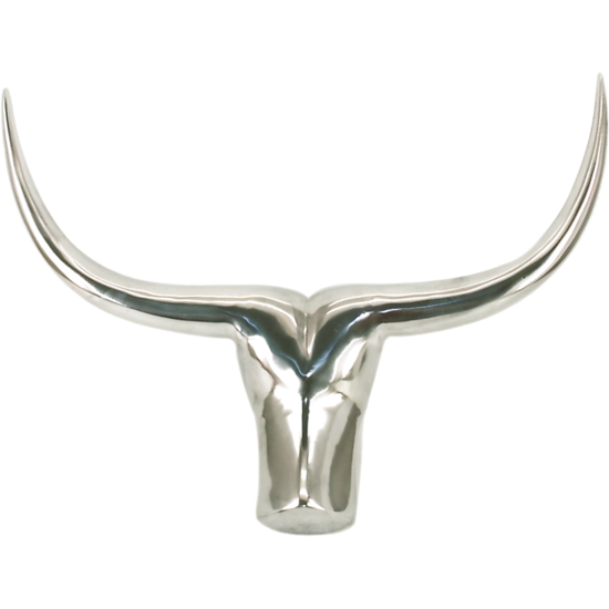 Merkloos Stierenhoofd Van Aluminium 53x39 Cm