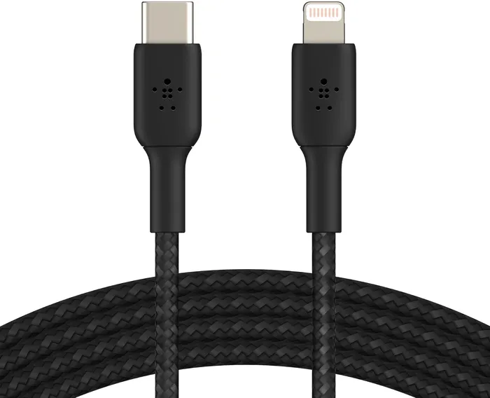 Belkin Boost↑Charge - Gevlochten USB-C naar Lightning Kabel - Snelladen MFi-gecertificeerd - Zwart (2m)