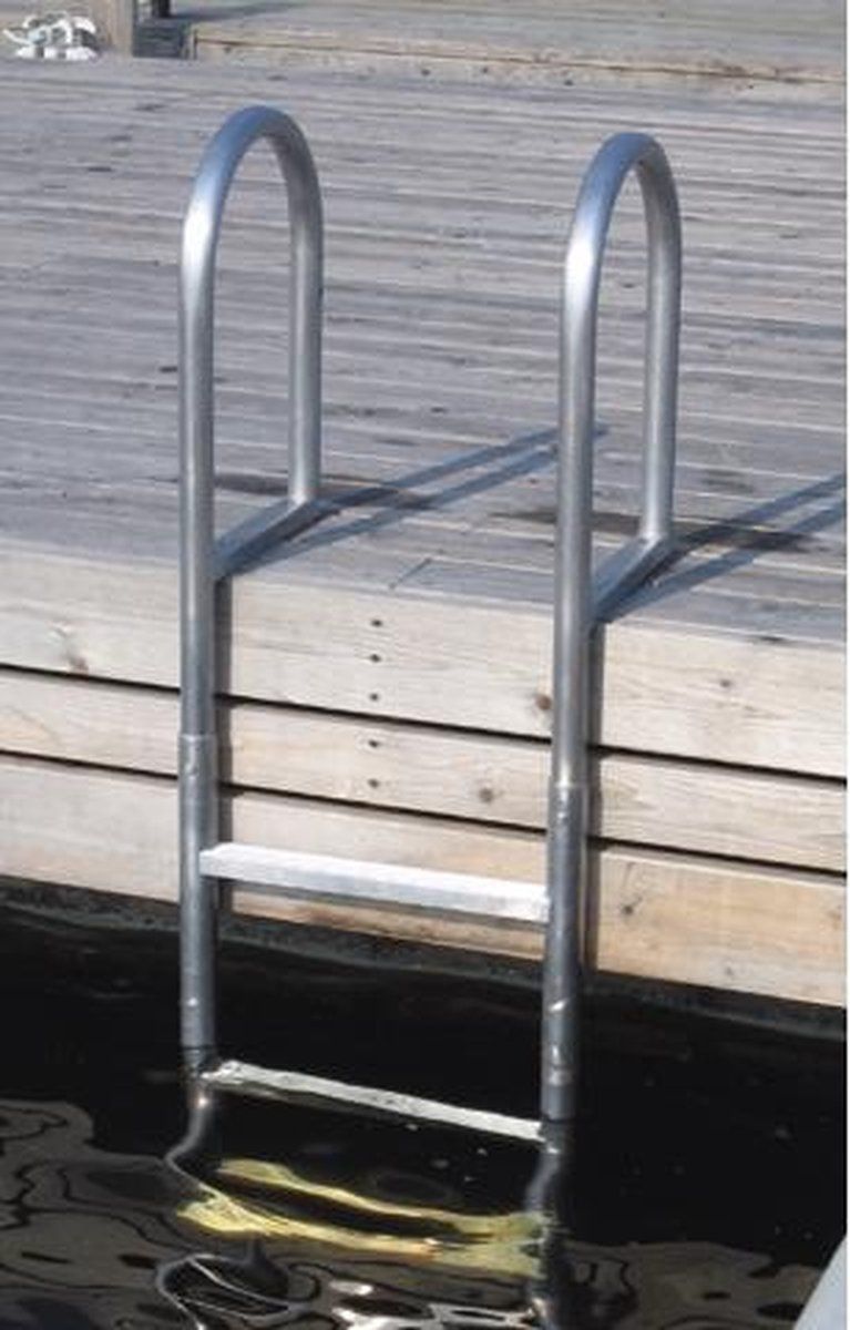 Kruiswijk Zwemtrap Aluminium 3 Treden - Hoogte 50 Cm - Trede 38 X 5 Cm - Afstand 30 Cm