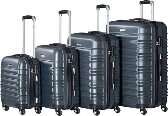 Juskys Trolley Reiskofferset / Kofferset Rome - 4-delig - Antraciet - Abs