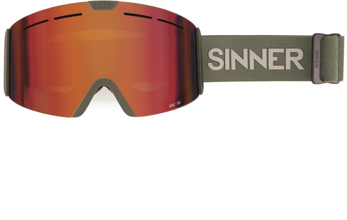 Sinner Arc - Skibril - Dubbele Spiegellenzen Categorie 3 - Matte Moss Green - One Size