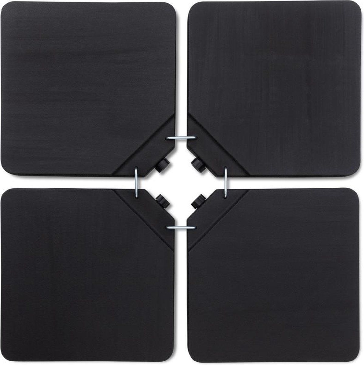 Kynast Garden - Parasoltegels 50x50x6 - 4-delige Set Vulbare Parasolvoettegels Voor Kruisvoet - Grijs (4 Stuks)