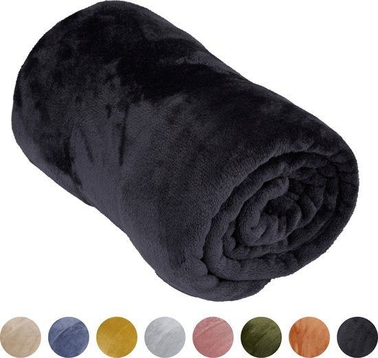 Arti Casa Fleece Deken 150 X 200 Cm - Plaid - Super Zacht - Zwart