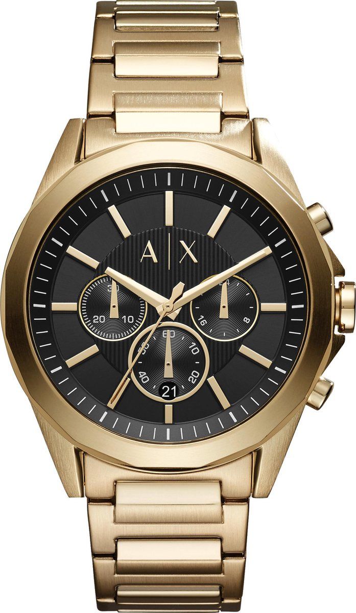 Armani Exchange AX2611 - Herenhorloge - Chronograaf 44 Mm - Goudkleurig