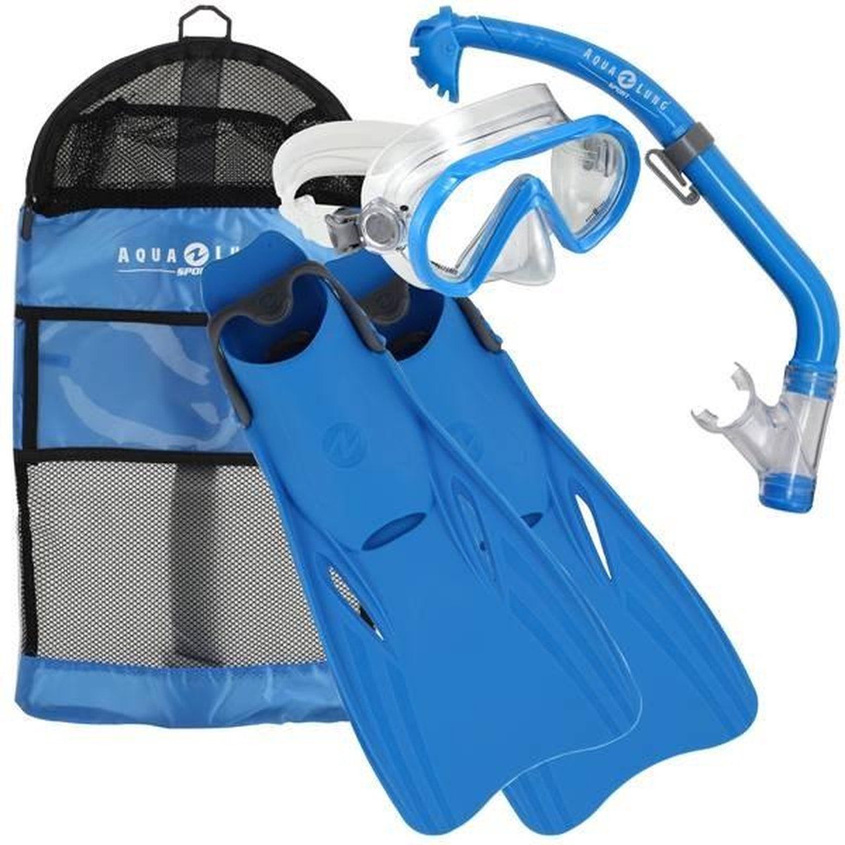 Aqua Lung Sport Santa Cruz - Snorkelset - Duikbril Met Total Dry Top En Verstelbare Hielband - Blauw