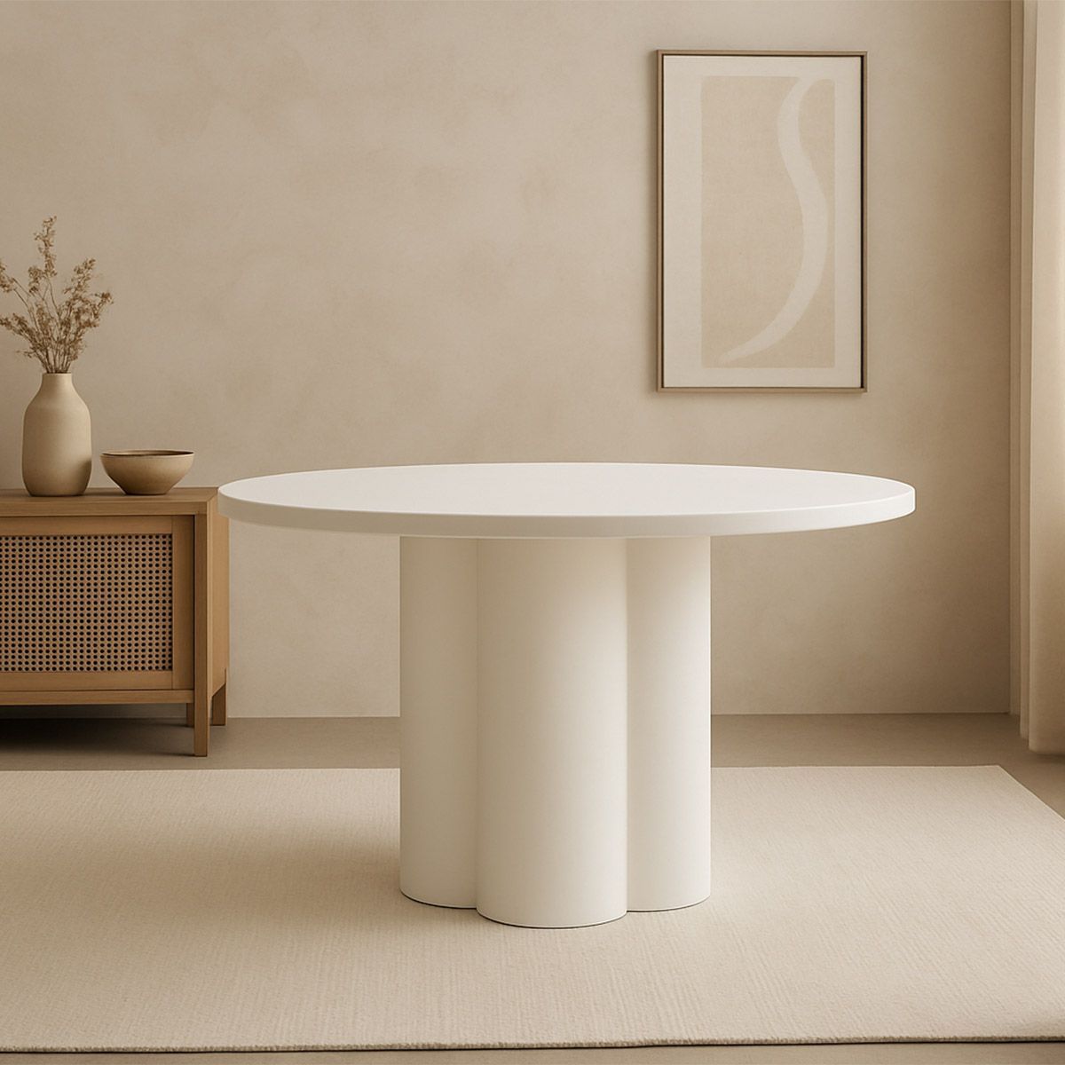 Kick Eettafel Fox - Ronde Tafel - Uniek Design - Wit