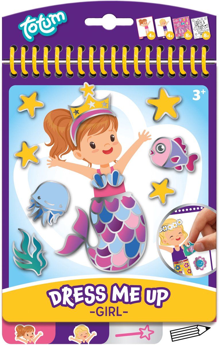 Totum Dress Me Up - Sticker- en kleurboekje - 24 delig - Educatief speelgoed voor meisjes vanaf 3 jaar