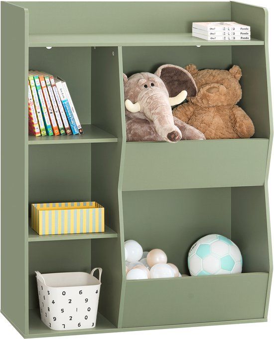 Sobuy Kinderboekenkast Opbergruimte Speelgoed Kind Met 5 Compartimenten Meubel Opbergruimte