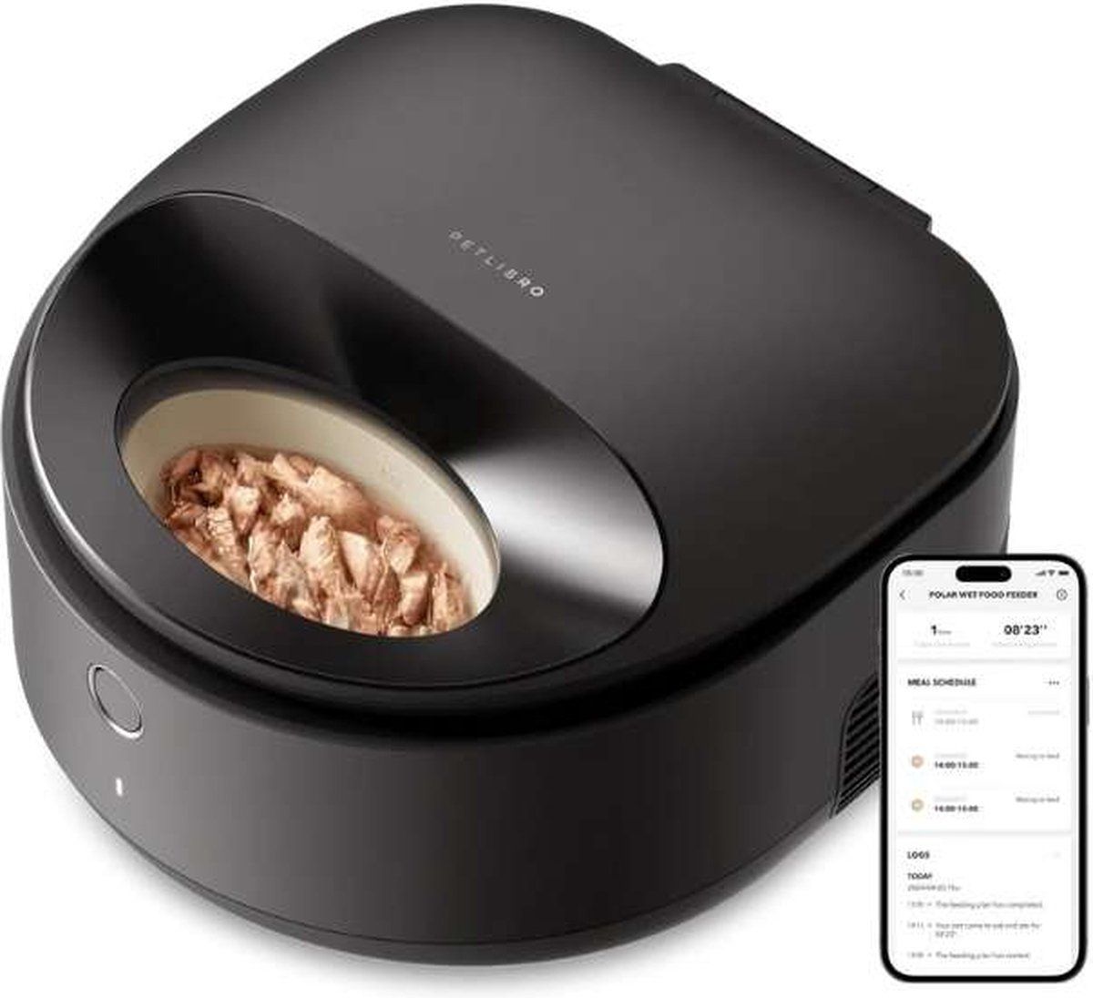 Petlibro Polar WIFI - Automatische Voerdispenser voor Natvoer - 3 maaltijden - Zwart