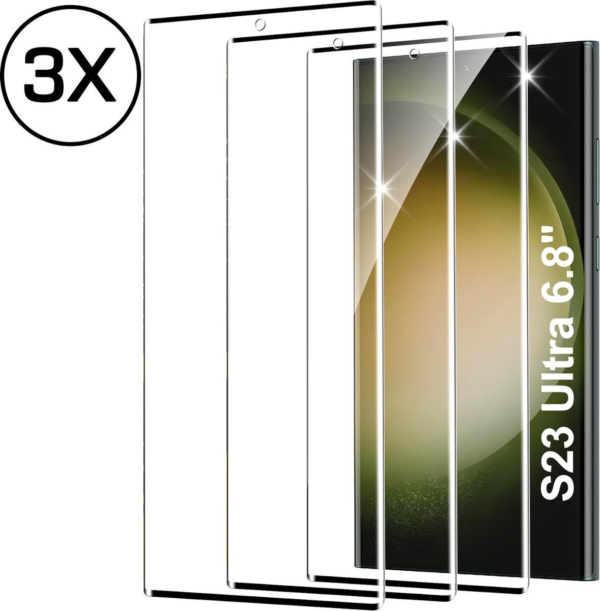 Podec Samsung Galaxy S23 Ultra - Screenprotector - Gehard Beschermglas