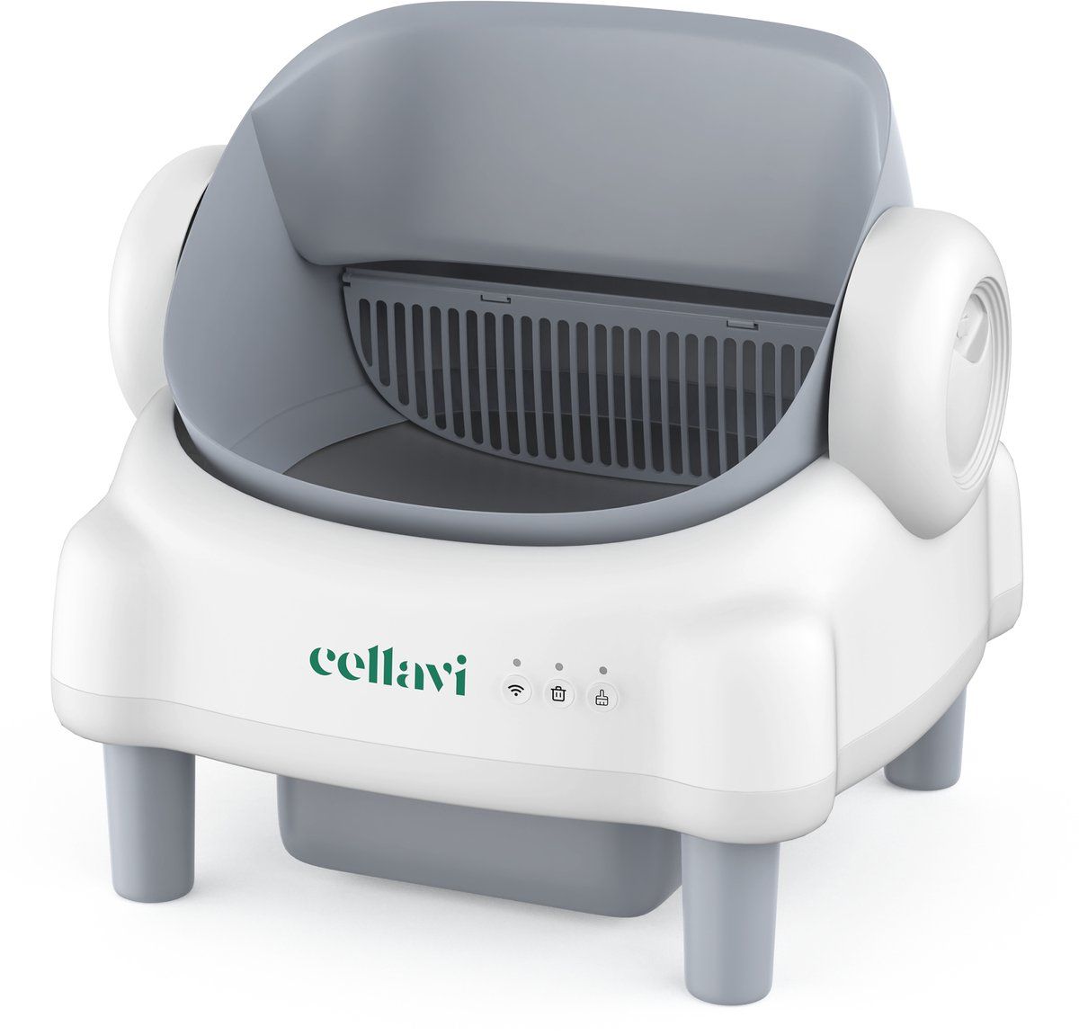 Cellavi Automatische Kattenbak - Zelfreinigende Kattenbak Met App - Open-Top Design 76L - Stille Kattenbak Met Geurfilter