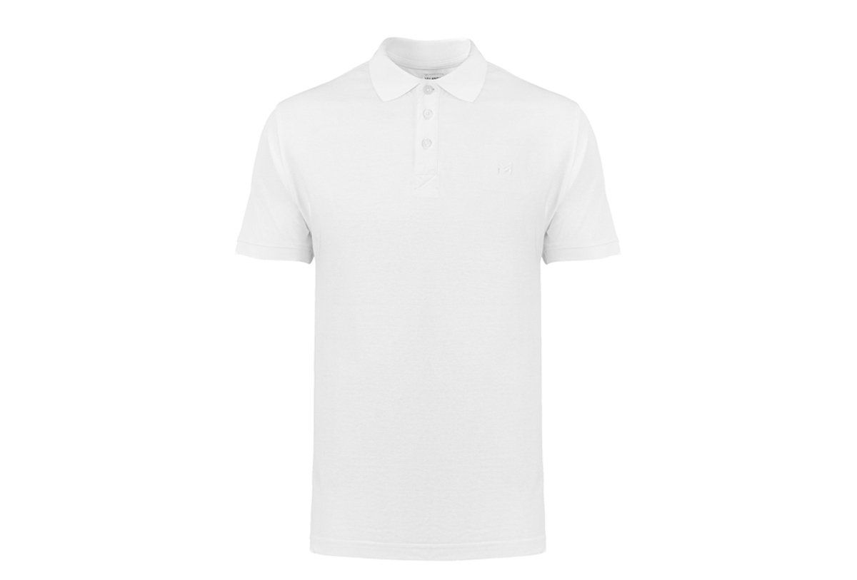 Milanoro - Polo Voor Heren - Katoenmix - Wit - M