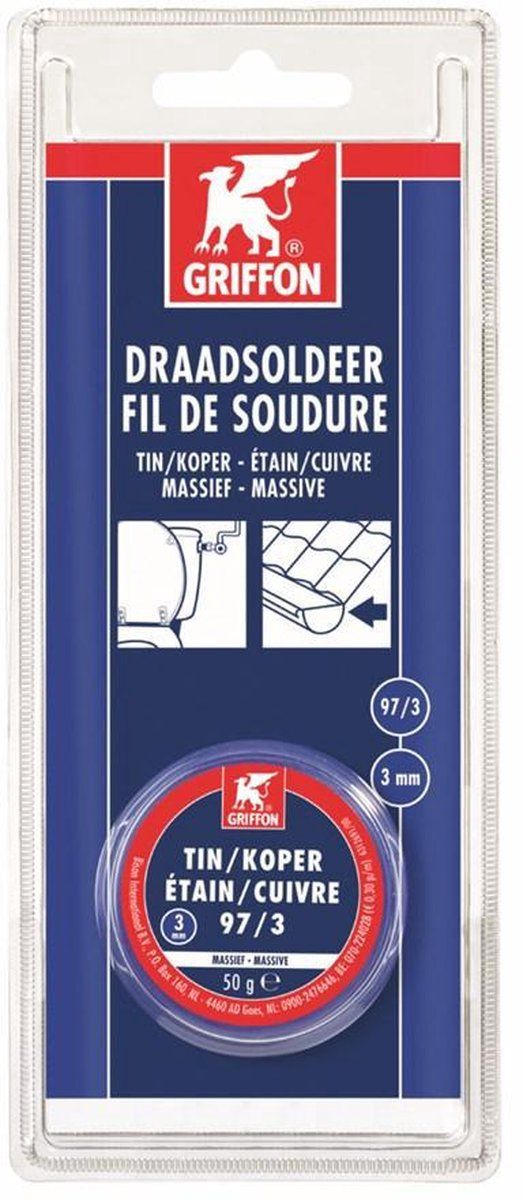 Griffon Resist-3 Draadsoldeer Tin/koper 97/3 MassiefØ 3 Mm. - 50 Gram