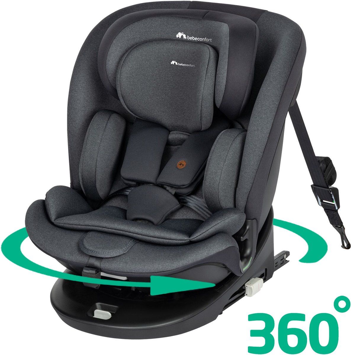 Bébé Confort Bebeconfort EvoluFix 360 I-Size - Autostoel - Groeit Mee Van 0 Tot 12 Jaar - Tinted Black