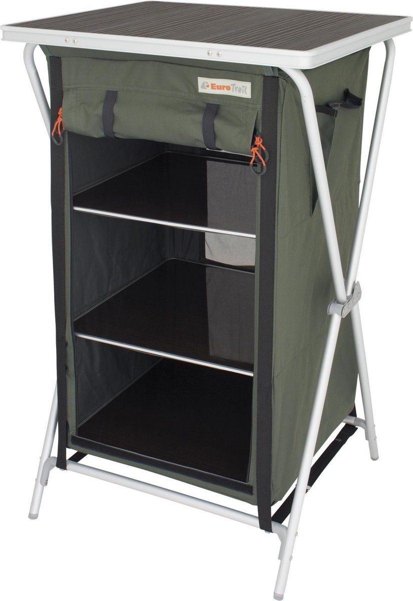 Eurotrail Aubenas - Campingkast 98 X 60 X 52 Cm - Aluminium/mdf - Antraciet
