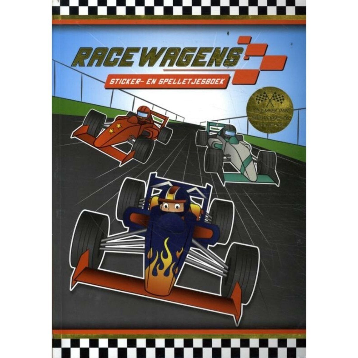 Merkloos Racewagens Sticker- En Spelletjesboek