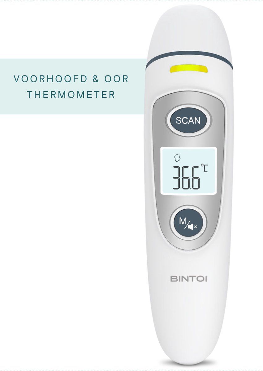 Bintoi® X200 - Digitale Oorthermometer&Voorhoofd Thermometer - Snel Nauwkeurig Met Koortswaarschuwing