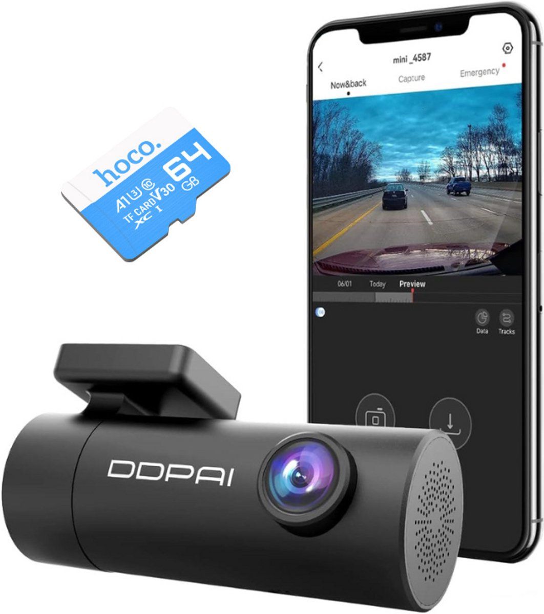 Ddpai Mini Pro - Dashcam - 1296P Resolutie 330° Lens Nachtvisie - Zwart