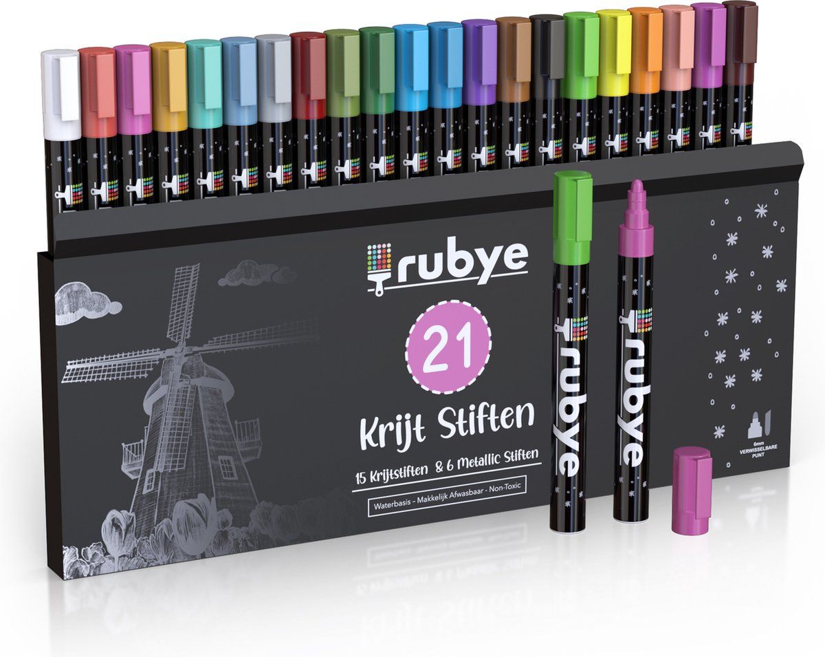 15 Kleuren + Extra 6 metallic kleuren
