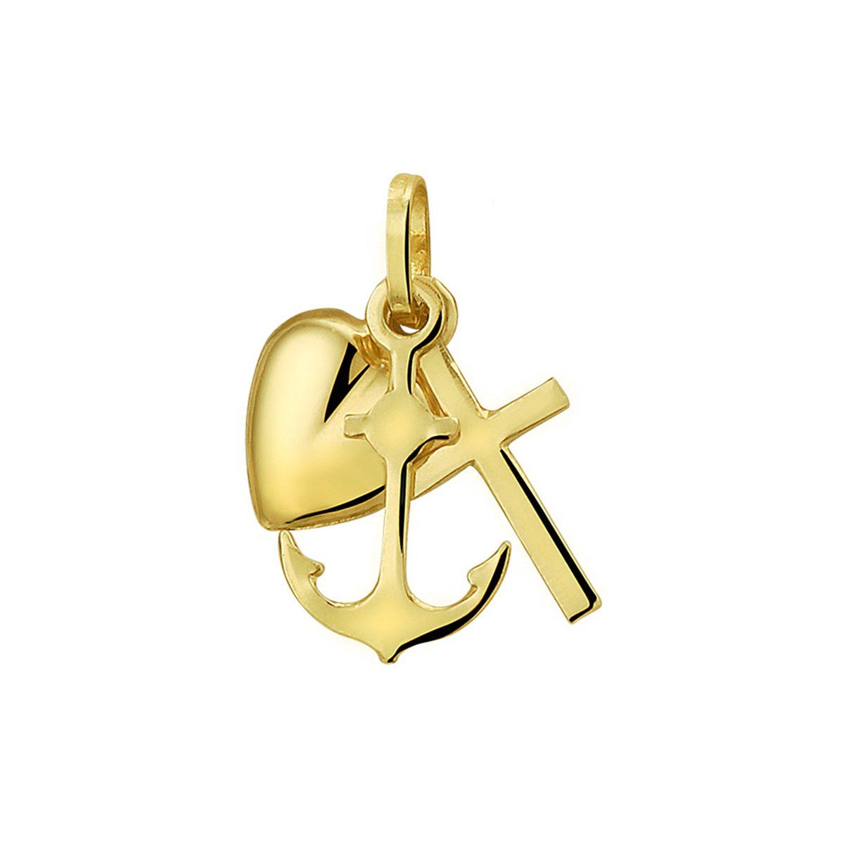 Marie-Céleste Sparkle14 Hanger - Geloof Hoop En Liefde - Geelgoud
