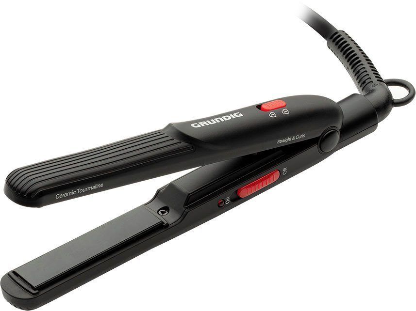 GRUNDIG HS 2030 - Mini Stijltang - Keramische Toermalijn Coating - Zwart/Rood