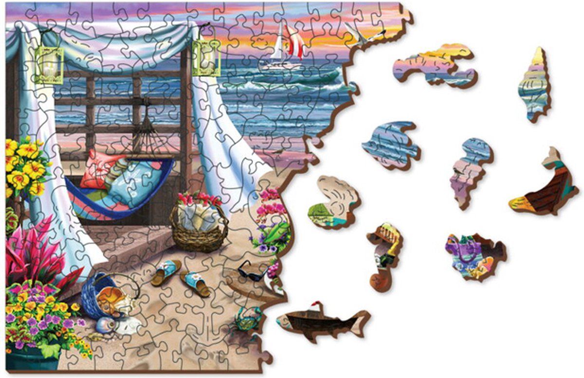 Wooden City Zomertijd Xl - Houten Vormpuzzel - 52x37, 5 Cm - 750 Stukjes